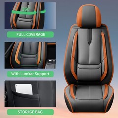 Toyota Highlander 2007-2026 5 Seats Leather Seat Covers Waterproof Black-Brown