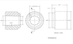 Dirt Dog 12 Spline Stump Jumper Blade Hub for 40HP Rotary Cutter (15-001)