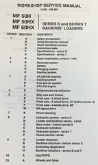 Massey Ferguson 50H 50Hx 60Hx Series S & T Backhoe Loader Service Manual Repair