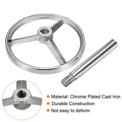 200mm 8 Inch Diameter Rotary Handwheel Cast Iron Chrome Plated with Handle