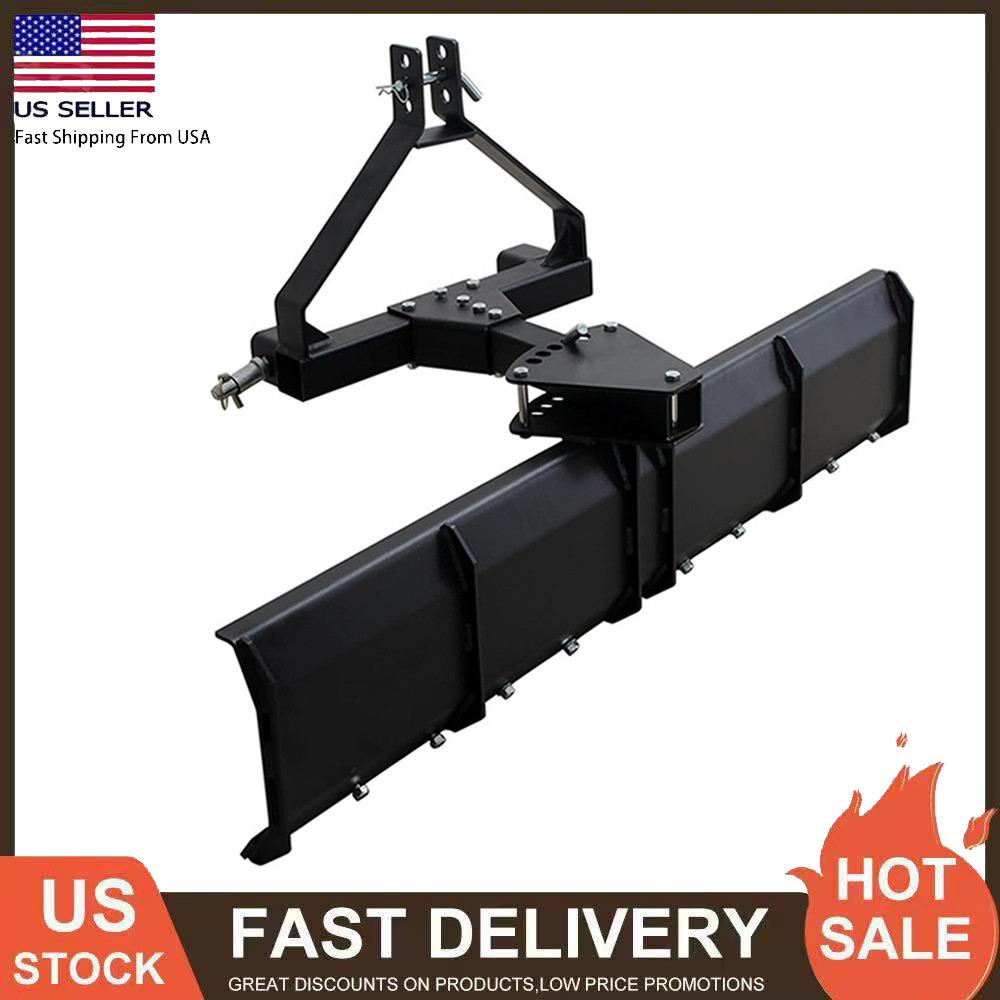 3 Point Rear Grading Blade Steel Scraper 52″ Width for CAT 0 & CAT 1 Tractor