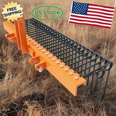 60 in Straw Needle Rake, 3 Point Landscape Rakes Powder Coated Steel Pine