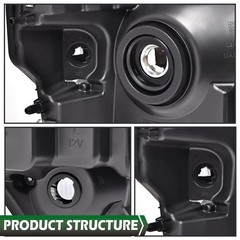 09-14 Ford F150 Headlights Smoke Lens Black Housing Clear Reflector DL3Z13008AF