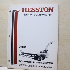 HESSTON 7160 FORAGE HARVESTER Operation Maintenance Manual owner guide book