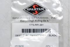 Spartan Chassis 1773-RR1-001 Fastener Cover Trim Black NOS