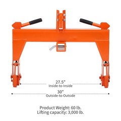 3 Point Quick Hitch For Category 1 & 2 Tractors With 2″ Receiver Hitch 3000 Lbs