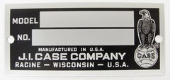 Genuine Original JI Case Tractor Model Serial Number Plate Blank VTG Part Tag