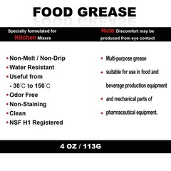 4 oz Food Grade Grease for kitchenaid Stand Mixer, Universally – 4 ounces