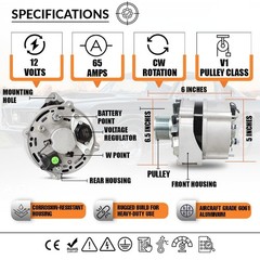 12V Alternator for John Deere Tractors 1030 1130 1350 1550 1630 1750+ | 1 Year W