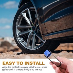 20Pcs 19mm Wheel Lug Nut Cover Bolt Caps Car Tire Nut Cover with Tongs Blue