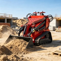 2645lbs Tracked Mini Skid Steer Loader 3-Pumps Dual Level Operation 23HP Engine