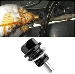 Magnetic Oil Drain Plug M14×1.5 Aluminum with Crush Washer Gasket Color: Black