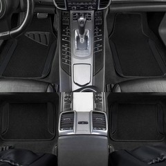CAR PASS Waterproof Universal Fit Car Floor Mats, Faux Leather Car Carpet Mats,