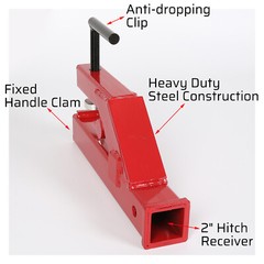 Upgraded Clamp On Trailer Hitch Ball Mount Receiver For Bobcat Tractor Bucket