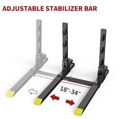 48″ Clamp-on Pallet Forks W/Adjustable Stabilizer and Slot Guard Bar for Lifting