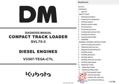 KUBOTA SKID STEER SVL75-3 MANUAL OWNER OPERATOR SERVICE REPAIR ENGINE PDF ON USB