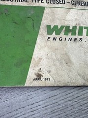 Vtg April 1973 WHITE ENGINES GAS POWER UNIT Parts List For 4 & 6 Cylinder Manual