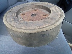 b. Old Wood Pulley Belt Industrial 12 3/8 x 4 3/16 Inches Many Photos