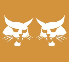 Bobcat Logo Vinyl Decal / Sticker 2-Pack for Skid Steers, Excavators, Implements