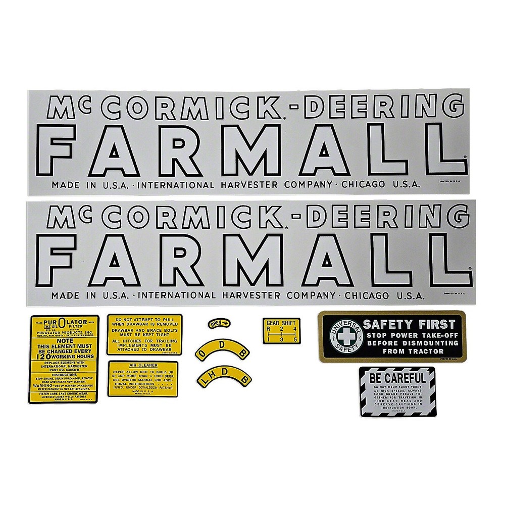 Mylar Decal Set Fits 1942-1944 International H McCormick Deering Tractor