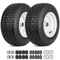 GICOOL 16×6.50-8 Riding Lawn Mower Rubber Tire and Wheel, 2 16×6.50-8″, gray