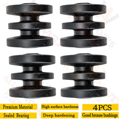 4PCs Black Bottom Roller For Bobcat Mini Track Loaders MT50 MT52 MT55 MT85