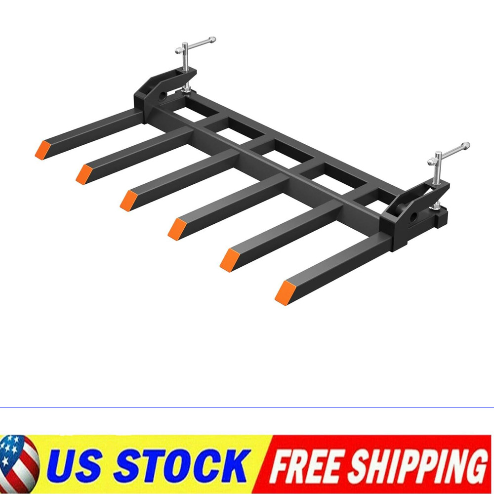 ✨Heavy Duty Clamp on Debris Forks to 58″ Bucket 4000 lbs Pallet Forks Buckets
