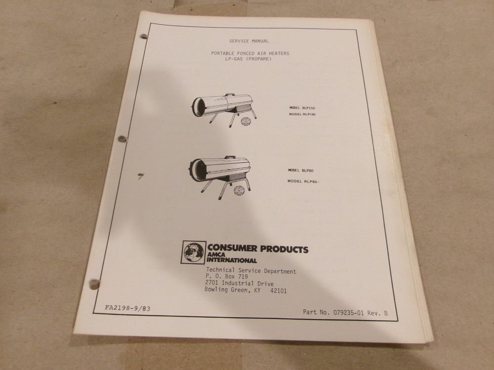 Co-OP Oil-Fired Heater Model C30A Parts List