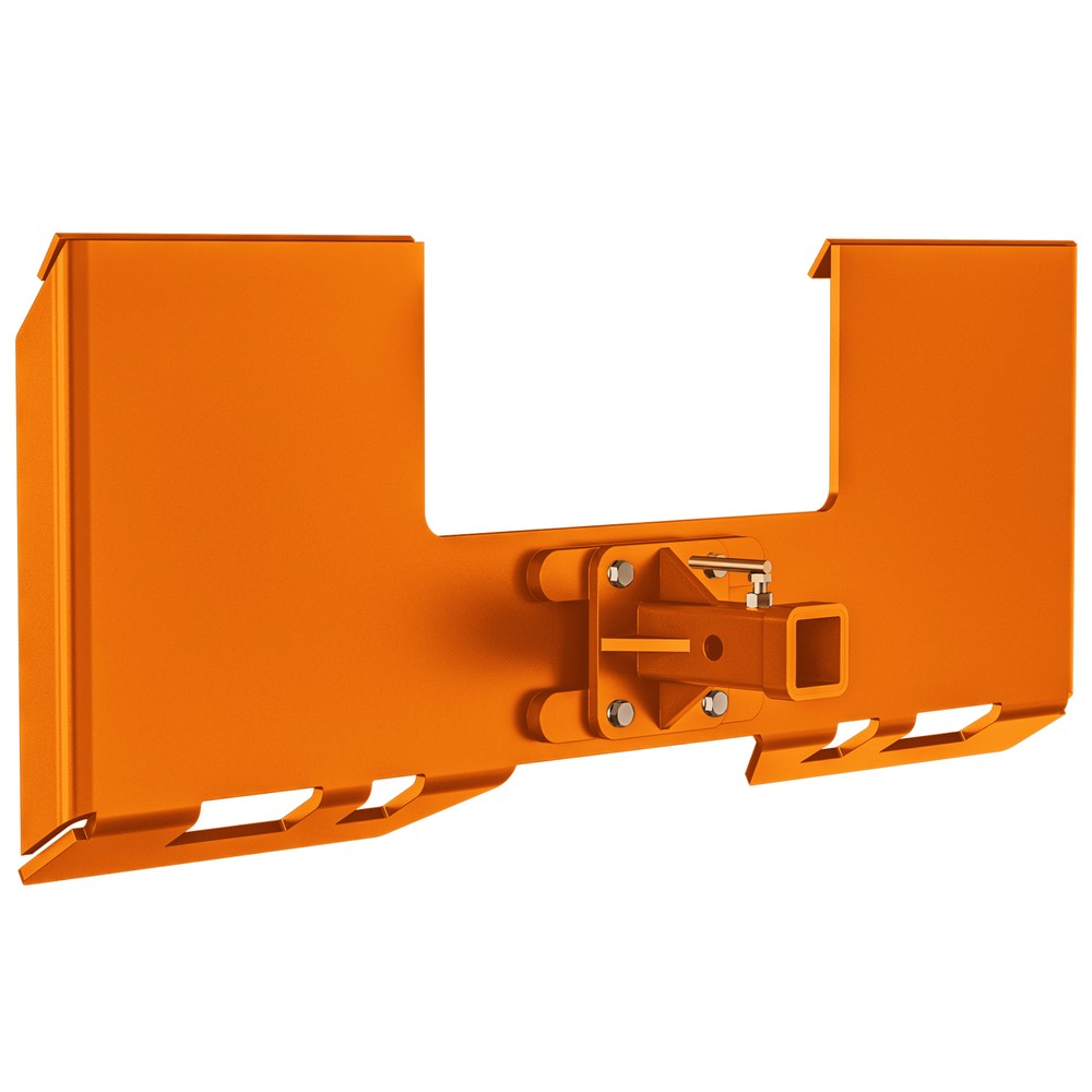3/8″ Thick Skid Steer Mount Plate Quick Attach W/ 2″ Removable Hitch Orange US