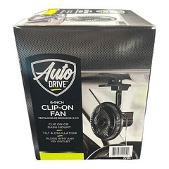 Auto Drive 6″ 12 Volt Oscillating Clip-On Or Dash Mount Car Truck DC Fan