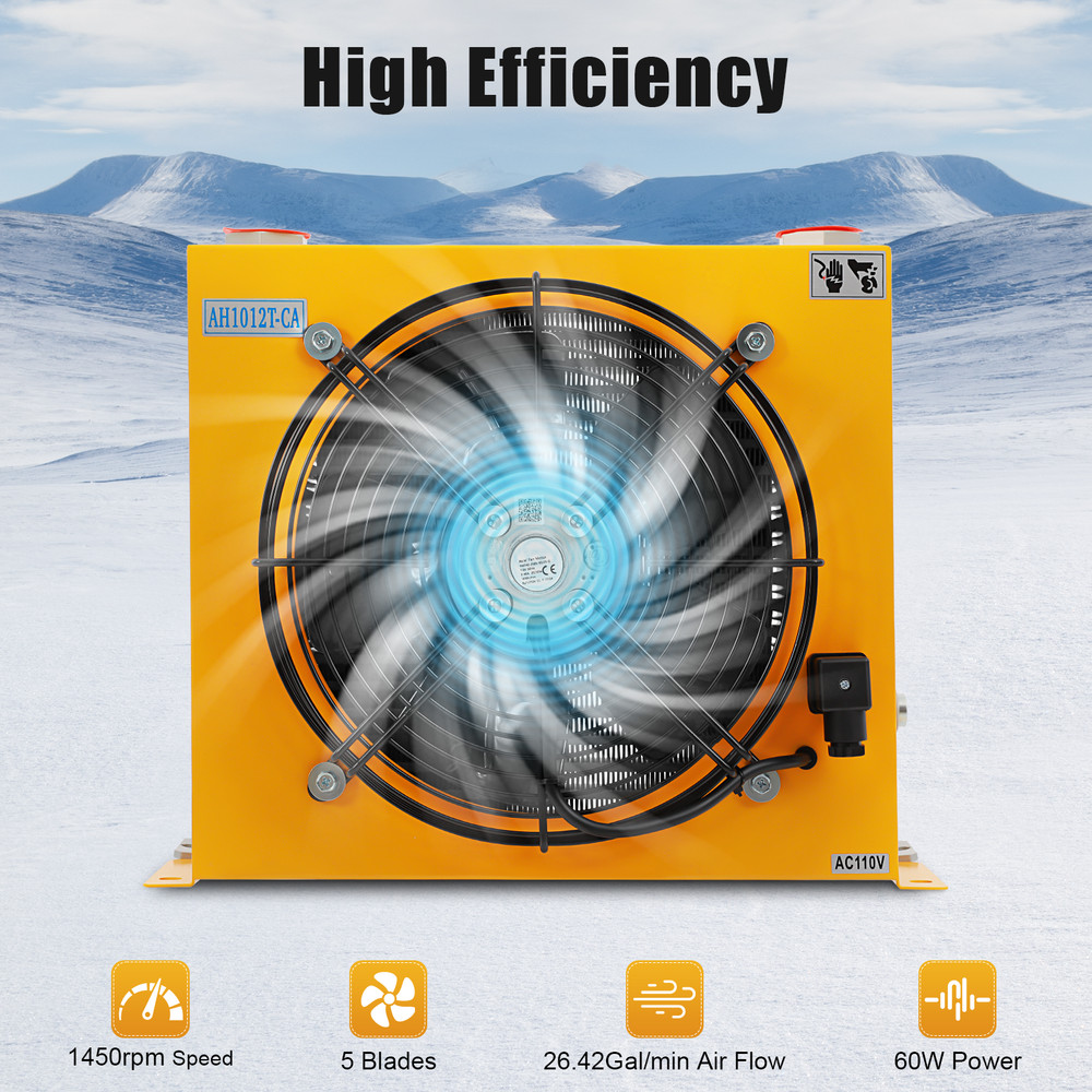 1450rpm Cooler 110V 60W Hydraulic Oil Cooler Aluminium Rectangular Radiator