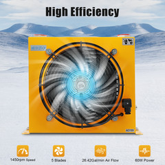 1450rpm Cooler 110V 60W Hydraulic Oil Cooler Aluminium Rectangular Radiator