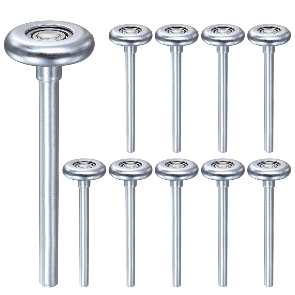 10pcs 1.8″ Zinc-Plated Steel Garage Door Rollers 4.25″ Long Stem Silver