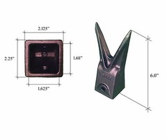 3 – Hensley Style Twin Tiger Rock Bucket Teeth w Roll Pins – X156WTL , P156