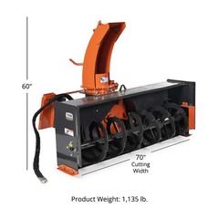 Titan Attachments 6 FT Skid Steer Snow Blower, Quick Tach, Directional Chute