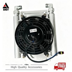 For H12/QH12 Mini Excavator Attachment Radiator Plus Hydraulic Oil Cooler Fan US