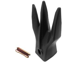 1 Bobcat Style Mini Excav/Backhoe Bucket Trident Rock Tooth w/ Pin, 6737325TR3