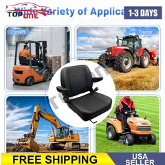 Universal Forklift Seat Tractor Seat Adjustable Sliding Base, Armrest & Seat Bel