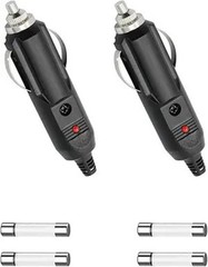 2 PCS 12V Copper Cigarette Lighter Male Plug with 15A 20A Replacem Color: 2PCS