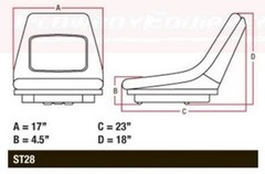 Seat for Kubota BX1830 BX2230 BX23 MX5000 M4800 M4900 BX23 35080-18400