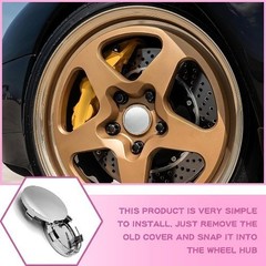Pack-4 Car Wheel Center Hubcap, ABS Plastic Steel Rim Fixed Wate Color: Silver