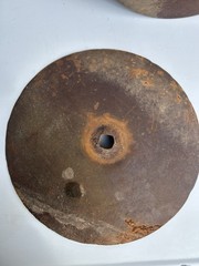 Vintage Set Of 4 Farm Implement Disc Plow Blade