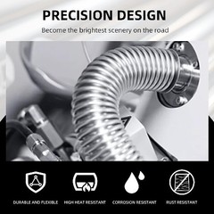 1 inch Stainless Steel Exhaust Hose, 23.6″ Flexible Exhaust Size: 23.6in/60cm