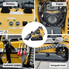 Upgraded 2025 Brand New 25HP Mini Skid Steer Track Loader Twin Cylinder US Stock
