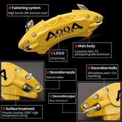 Aluminum Brake Caliper Covers Yellow Black Front Rear Kit 06-24 Honda Ridgeline