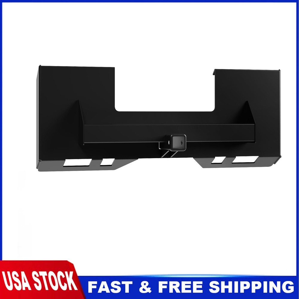 1/4″ Universal Skid Steer Mount Plate W/2″ Cutout Trailer Hitch Receiver 3000LBS
