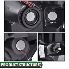 LED DRL Headlight 09-14 Ford F150 Smoke Lens Black Housing Pair DL3Z13008EC