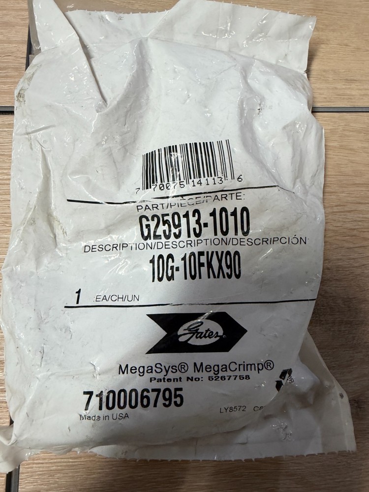 Gates Female Hydraulic Hose Fitting Metric 90 Degree G25913-1010 10G-10FKX90