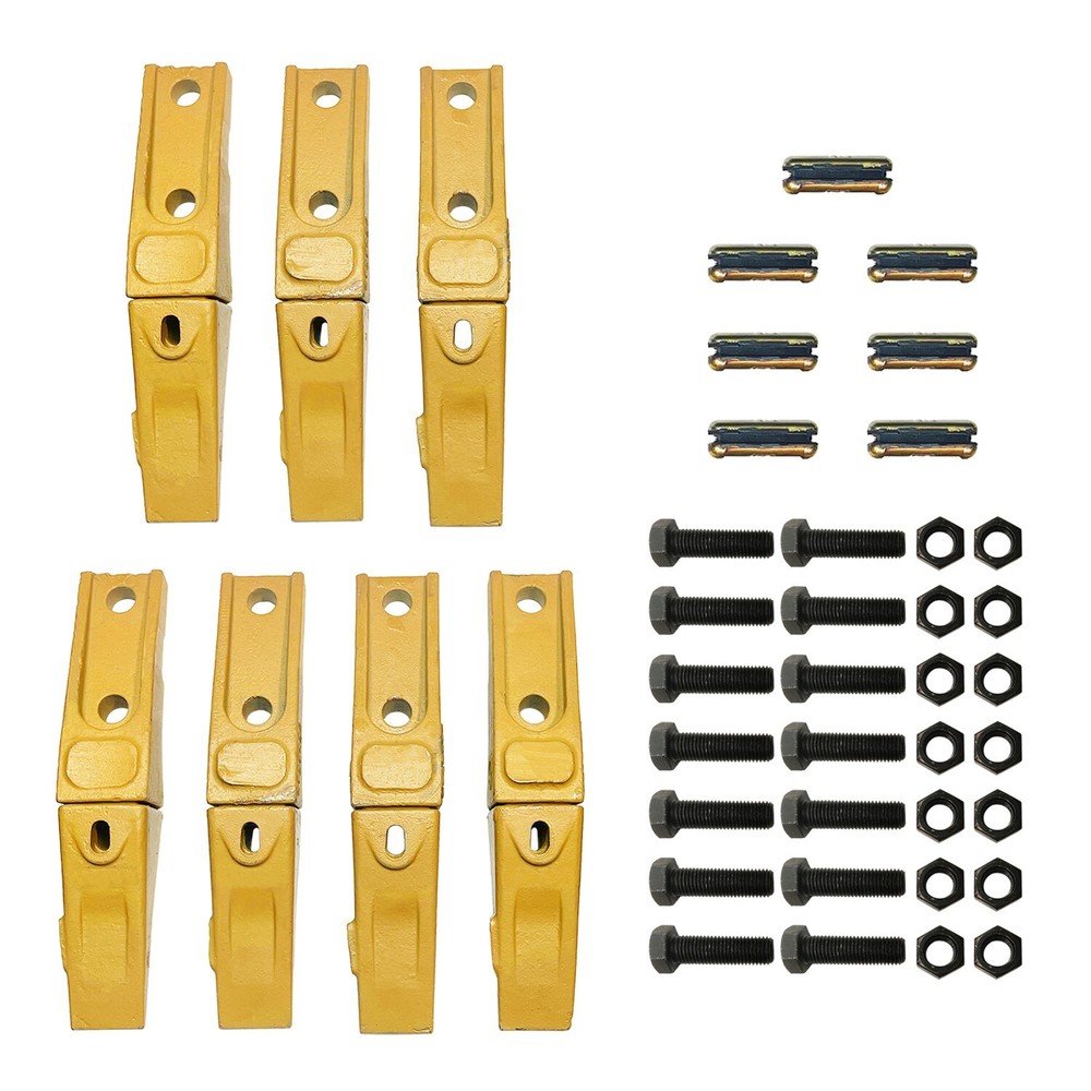 7 Bucket Teeth Assembly 6737322Y Bobcat Style Bolt on Flush Mount Pin Skid Steer