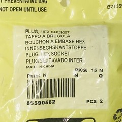 (LOT OF 2) CNH INDUSTRIAL HEX SOCKET PLUG 86590562